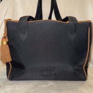 Christian Dior Navy and Brown Women's Tote Bag
